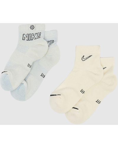 Nike Everyday Ankle Socks 2 Pack - Metallic