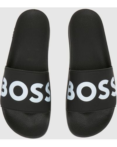 BOSS Aryeh Slider Sandals In - Black