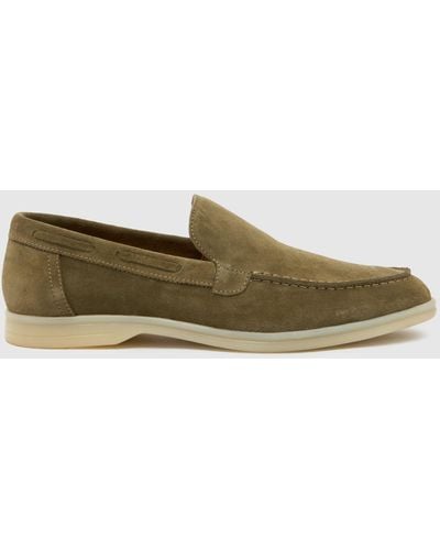 Schuh Philip Suede Loafer Shoes In - Green
