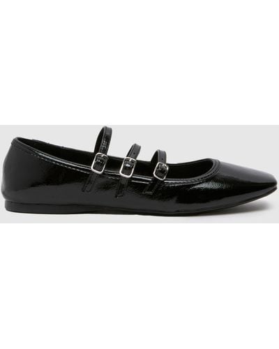 Schuh Lianna Mary Jane Ballerina Flat Shoes In - Black