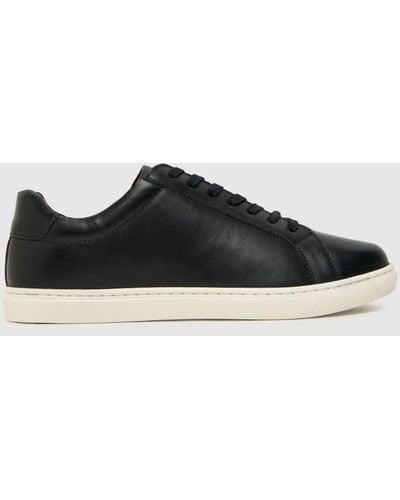 Schuh Wayne Leather Trainers In - Black
