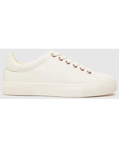 Schuh Nina Pu Lace Up Trainers In - White