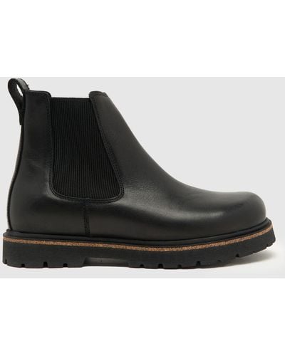 Birkenstock Highwood Leather Chelsea Boots In - Black