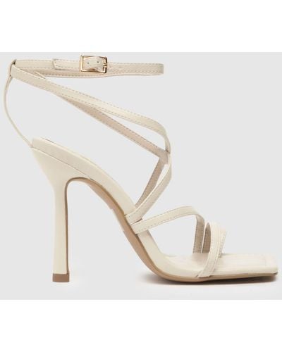 Schuh Sicily Strappy Square Toe High Heels In - White