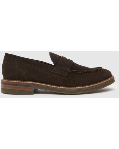 Base London Reunion Suede Loafer Shoes In - Brown