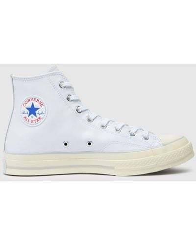 Converse Chuck 70 Hi Leather Trainers In - Blue