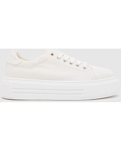 Schuh Morgan Chunky Canvas Trainers In - White