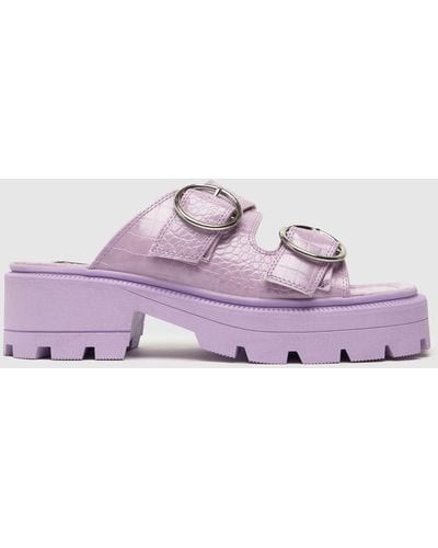 Shellys London Annie Chunky Slider Sandals In - Purple