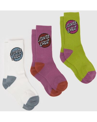 Santa Cruz Pop Dot Socks 3 Pack - Multicolour