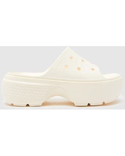 Crocs™ Stomp Slide Sandals In - Natural