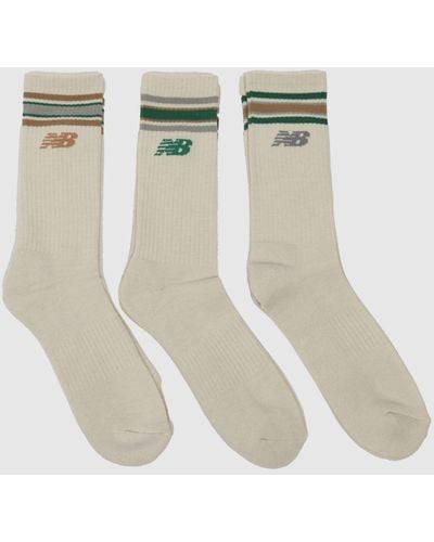 New Balance Stripe Logo Socks 3 Pack - Green