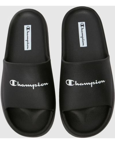 Champion Soft Slipper Slide Sandals In - Black