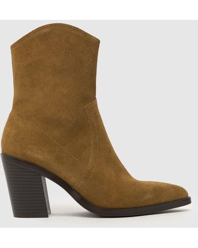 Schuh Angelo Suede Western Boots In - Brown
