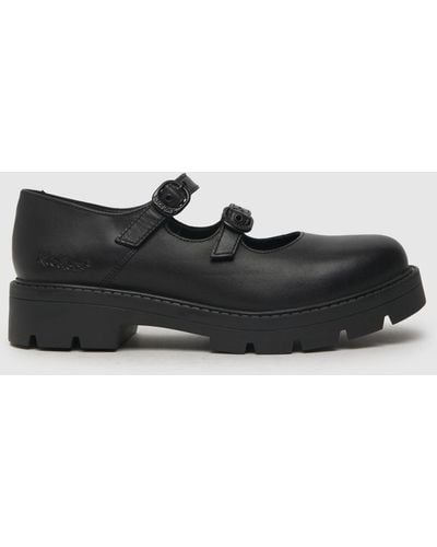 Kickers Kori Double Mary-jane Flat Shoes In - Black
