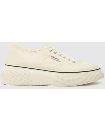Superga 2750 Bubble Line Trainers In - Natural