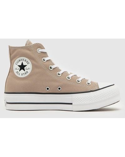 Converse All Star Lift Hi Trainers In Beige - Natural