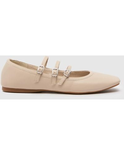 Schuh Lianna Mary Jane Ballerina Flat Shoes In - Natural