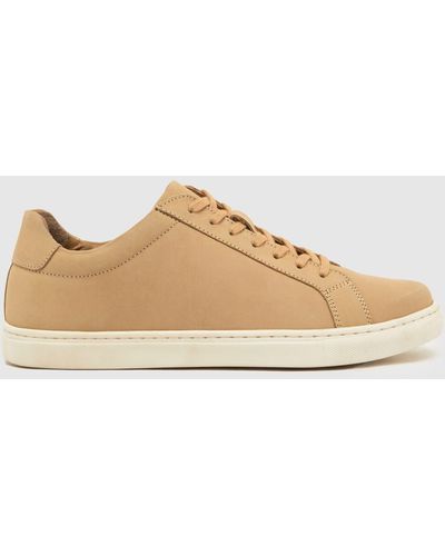 Schuh Wayne Leather Trainers In - Natural