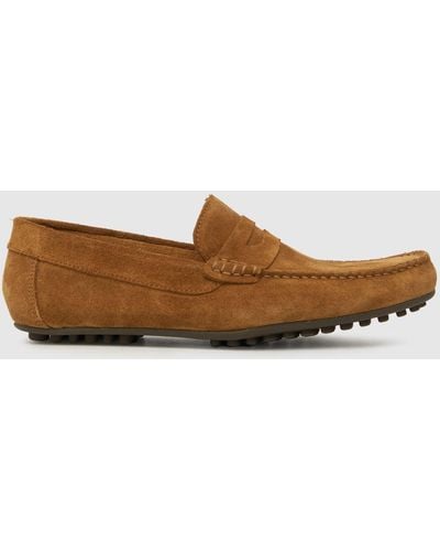 Schuh Russell Suede Loafers Shoes - Brown