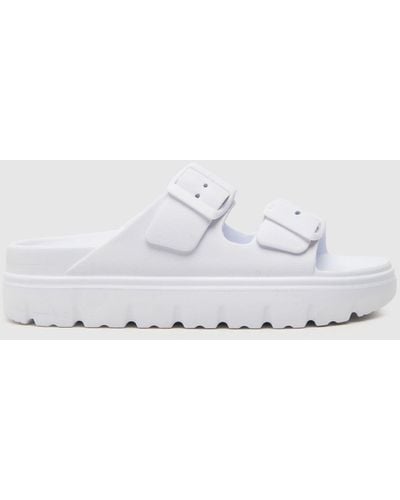 Schuh Tilda Double Strap Footbed Sandals In - White
