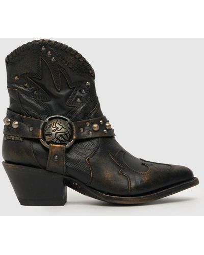 New Rock Ladies Western Ankle Boots - Black