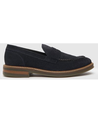Base London Reunion Suede Loafers Shoes In - Blue