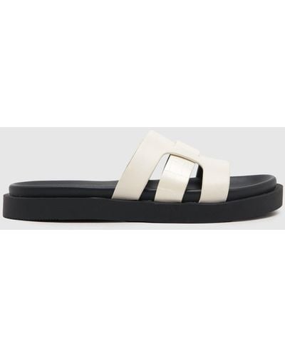 Schuh Timmy Croc Footbed Sandals In - Black