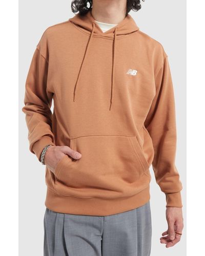 New Balance Small Logo French Terry Hoodie In - Orange