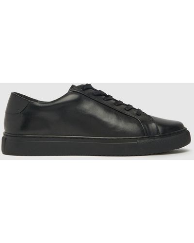 Schuh Walt Leather Trainers In - Black