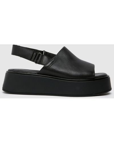Vagabond Shoemakers Courtney Flatform Mule Sandals In - Black
