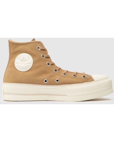 Converse All Star Lift Cosy Trainers In - Natural