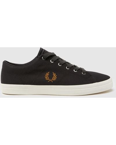 Fred Perry Baseline Twill Trainers In - Black