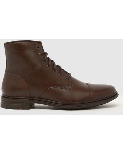 Schuh Deacon Leather Lace Boots In - Brown