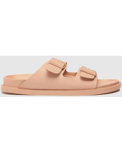 Schuh Tulsa Buckle Footbed Sandals In - Pink