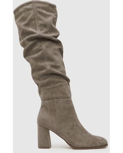 Schuh Ladies Davina Slouche Knee Boots - Grey