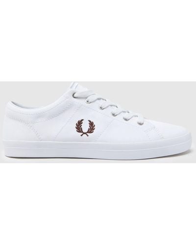 Fred Perry Baseline Twill Trainers In - White