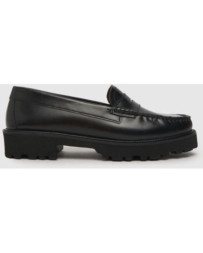 Schuh Women's Lionel Chunky Leather Loafer Flat Shoes - Black