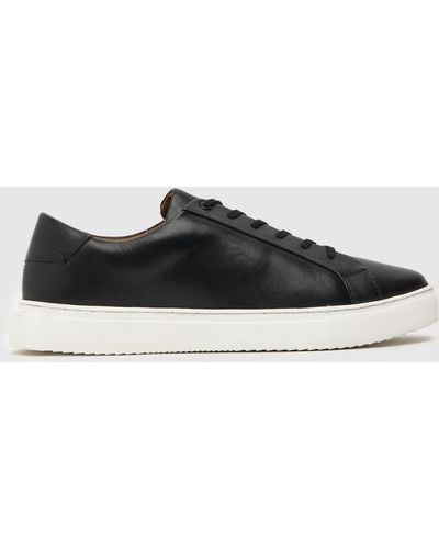Schuh Walt Leather Trainers In Black & White