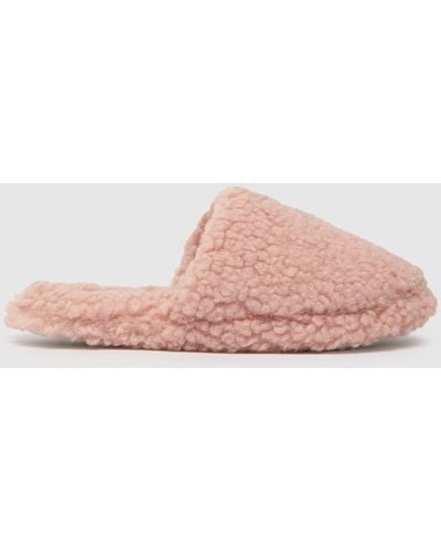Schuh Harmony Borg Mule Slippers In - Pink