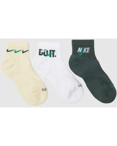 Nike Everyday Ankle Sock 3 Pack - Green