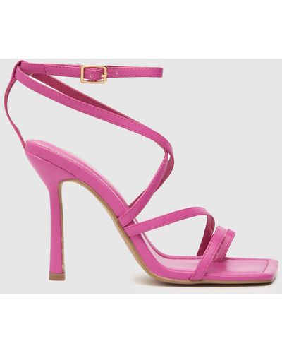 Schuh Sicily Strappy Square Toe High Heels In - Pink