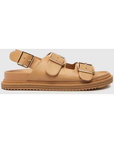 Schuh Talbot Double Buckle Sandals In - Natural