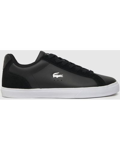Lacoste Lerond Pro Leather Trainers In Black & Silver