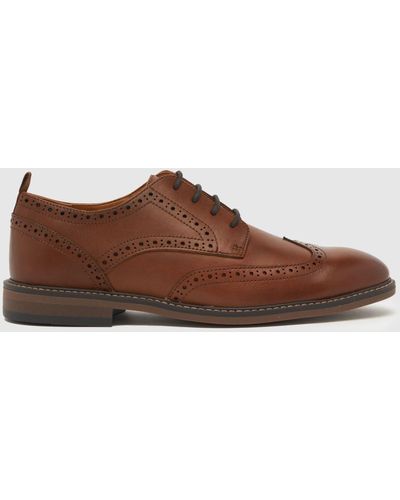 Schuh Rafe Leather Brogue Shoes In - Brown
