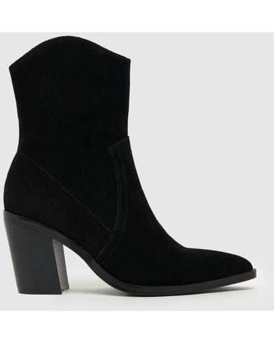 Schuh Angelo Suede Western Boots In - Black