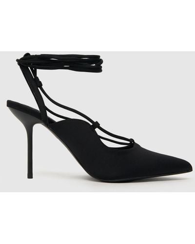 Schuh Women's Saige Ankle Tie Court High Heel Sandals - Black