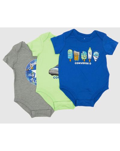 Converse Baby Bodysuit 3 Pack - Blue