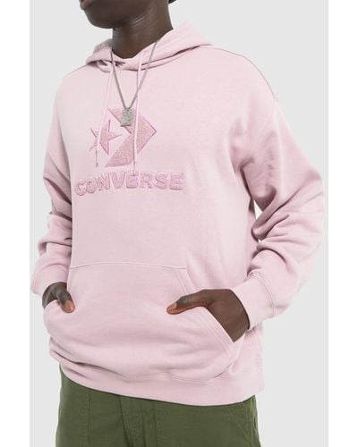 Converse Star Chevron Hoodie In - Pink