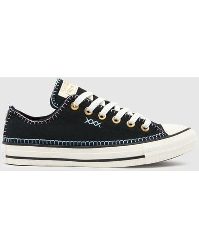 Converse All Star Ox Crafted Stitch Trainers In - Black