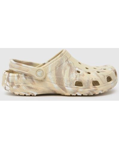 Crocs™ Classic Marbled Clog Sandals In - Natural